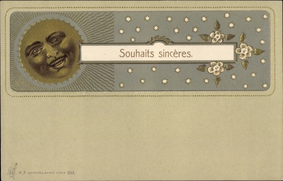 litho Souhaits oprecht, gezicht van de maan