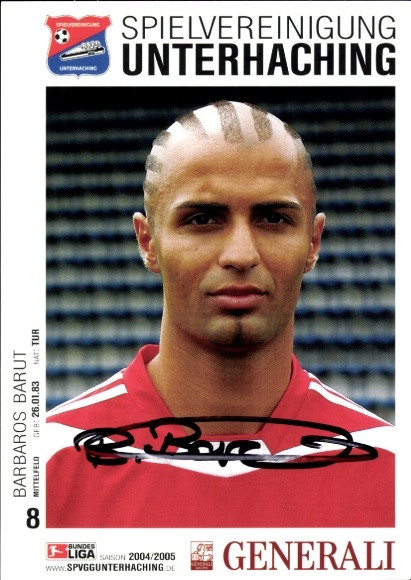 Autograph card footballer Barbaros Barut, SpVgg Unterhaching, autograph