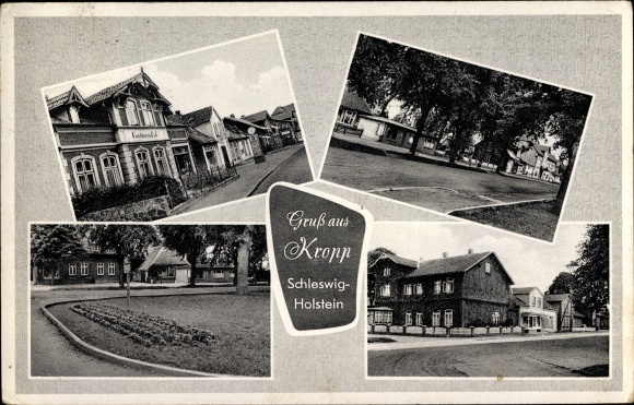 Ak Kropp in Schleswig, Gasthaus, Straßenpartien
