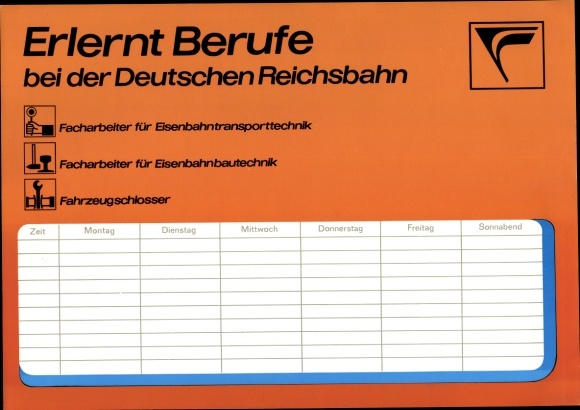 Hourly train GDR Deutsche Reichsbahn, learned trades at the Deutsche Reichsbahn around 1980