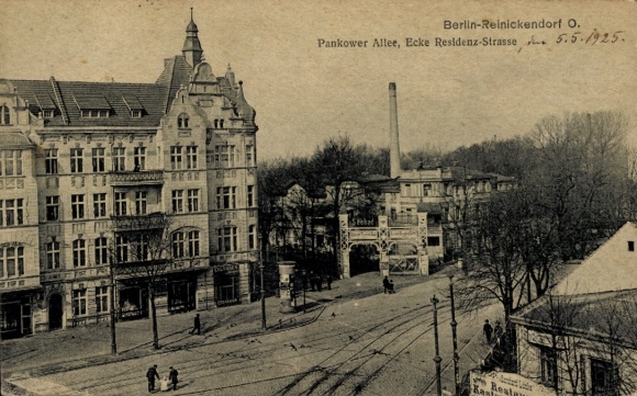 Postcard Berlin Reinickendorf, Pankower Allee, corner of Residenz-Straße