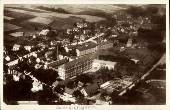 Ak Oberlungwitz in Sachsen, Blick auf den Ort, Fliegeraufnahme 