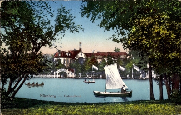 Postcard Nuremberg in Middle Franconia, Dutzendteich