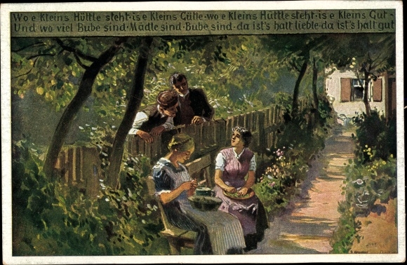 Artist song PC Hey, Paul, folk song card No. 66, where a small hut stands