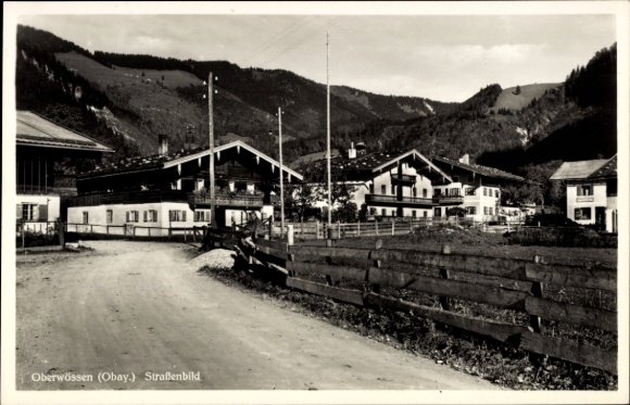 Postcard Oberwössen Unterwössen Upper Bavaria, street view