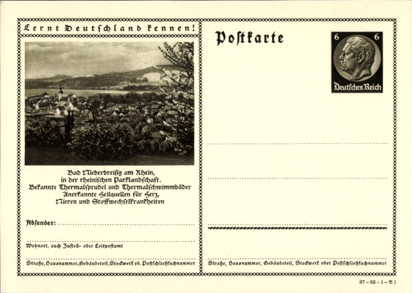 Postal stationery PC Nidda in Hesse, market square, fountain, half-timbered house