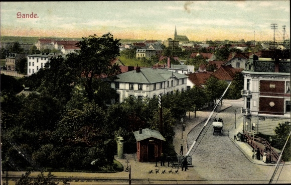 Postcard Sande in Friesland, partial view