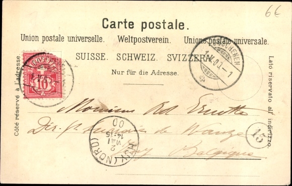 Chromo-Litho City of Lucerne Switzerland, Chapel Bridge, Water Tower