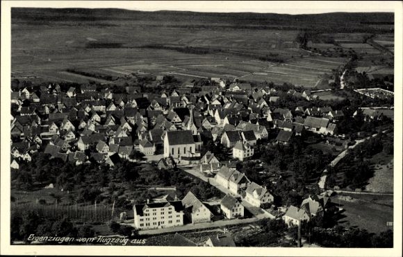 KP Ergenzingen Rottenburg am Neckar, widok lotniczy licznych domów, struktura wsi, krajobraz