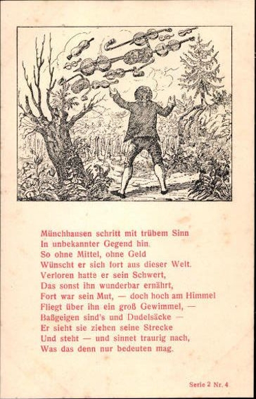 7 Postcard Münchhausen Series 2, 1-7