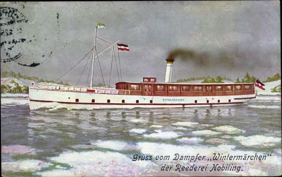 Ak Dampfschiff Wintermärchen, Reederei Nobiling, Berlin