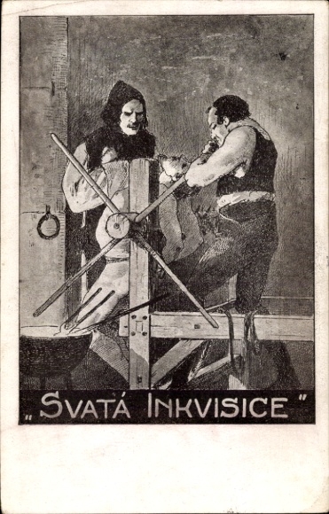 Artist Postcard Simunka, K., Holy Inquisition, torture rack