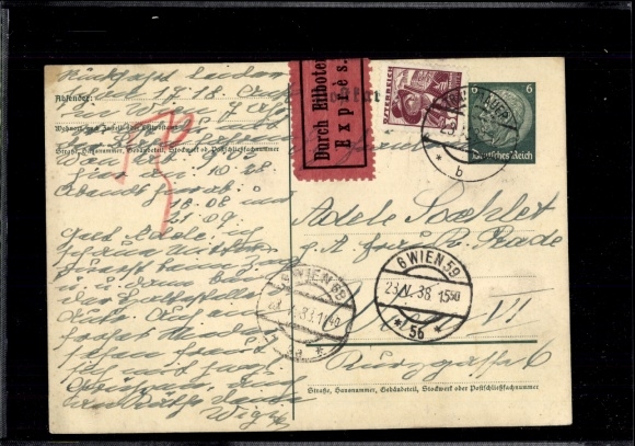 Cesarstwo Niemieckie Ostmark, Austria nr 577 na DR P 226, przez Eilboten, Express