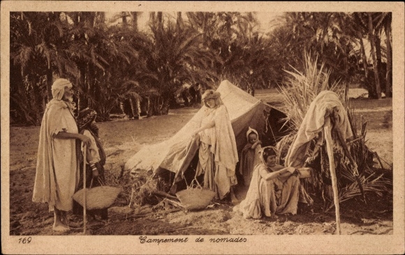 Postcard Maghreb, Campement de nomads, Nomadenlager, Lehnert &amp; Landrock 169