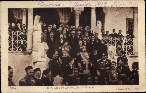 Postcard Tunis Tunesien, The Bey at the Bardo Palace, Adel Tunesien