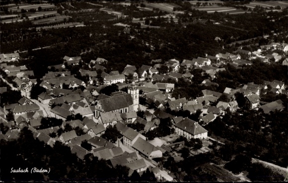 Postcard Sasbach am Kaiserstuhl, aerial photograph