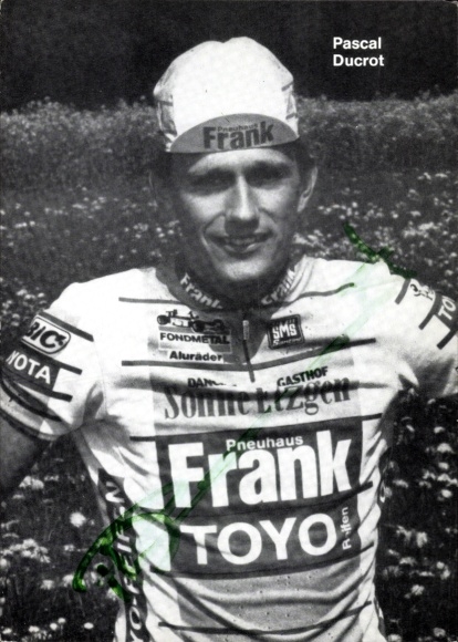 Autograph card cyclist Pascal Ducrot, autograph