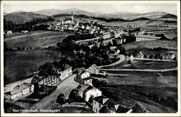 Kunstenaarskaart Bad Höhenstadt Fürstenzell in het district Passau in Neder-Beieren, overzicht van de plaats en de omgeving