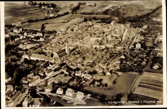 PC Bad Königshofen in the grave field of Lower Franconia, aerial photograph