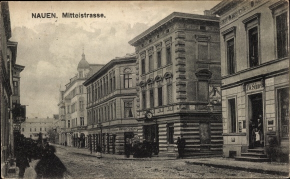 Ak Nauen im Havelland, Mittelstraße, Geschäfte