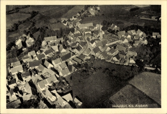 Postcard Immeldorf Lichtenau in Middle Franconia, aerial photograph