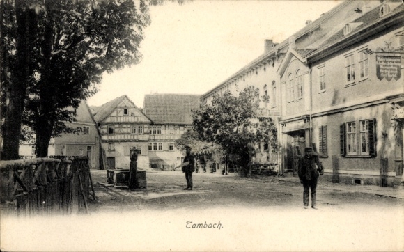 Postcard Tambach Dietharz Thuringian Forest, street section