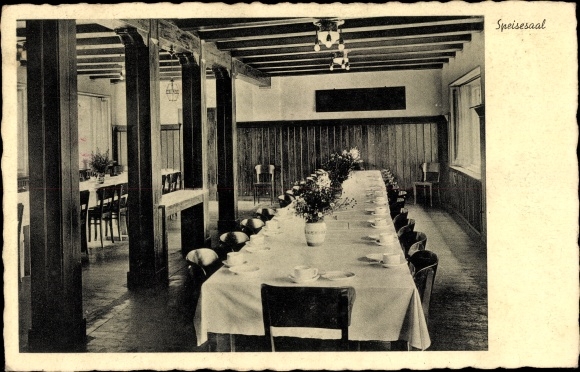 PC Herzogswalde Wilsdruff Saxony, Tännichtmühle, convalescent home of the NS Volkswohlfahrt, dining room