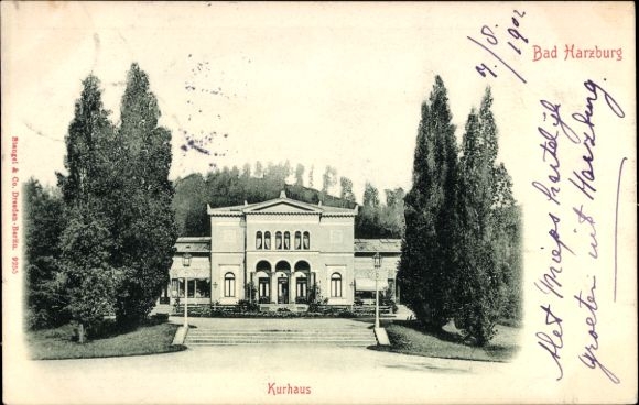 Ak Bad Harzburg am Harz, Kurhaus,  Bäume, 1902