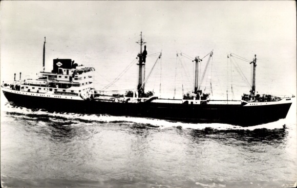 Postcard MV Congokust, MV Senegalkust, NV Nederlandse Tank and Paketvaart Mij.
