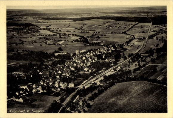 Postcard Grombach Bad Rappenau in Kraichgau Baden, aerial photograph