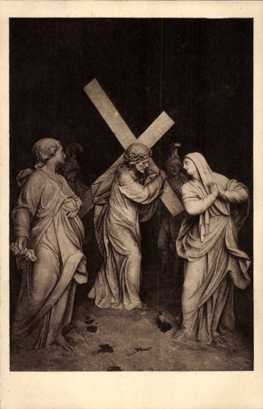 Postcard IV. Station, Jesus meets his sorrowful mother