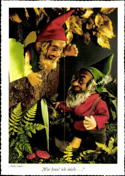 8 old Postcard series dwarfs in the forest, Pucki-Lucki
