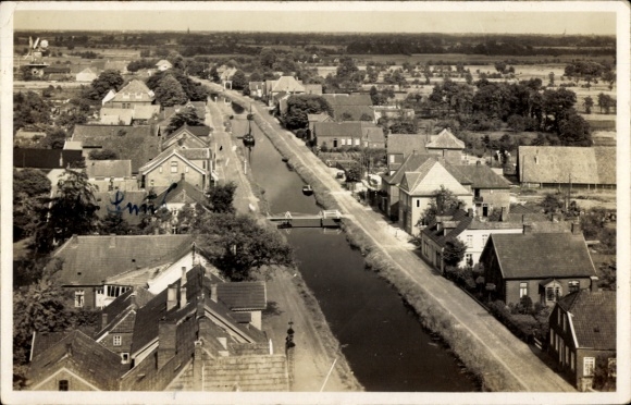 Foto Ak Westrhauderfehn Rhauderfehn Ostfriesland, Panorama, Luftbild
