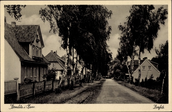 Postcard Bomlitz im Heidekreis, Dorfstrasse, street section
