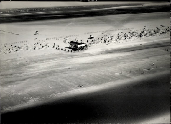 Ak Nordseebad Sankt Peter Ording, Fliegeraufnahme