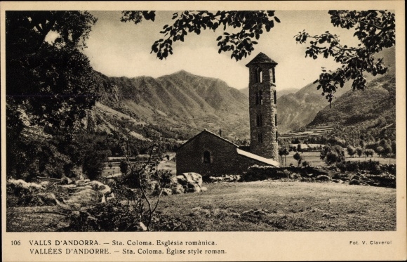 KP Andorra, Vallees d'Andorre, Sta. Coloma, kościół romański