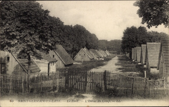 Ak Saint Germain en Laye Yvelines, Foret, Entree du Camp