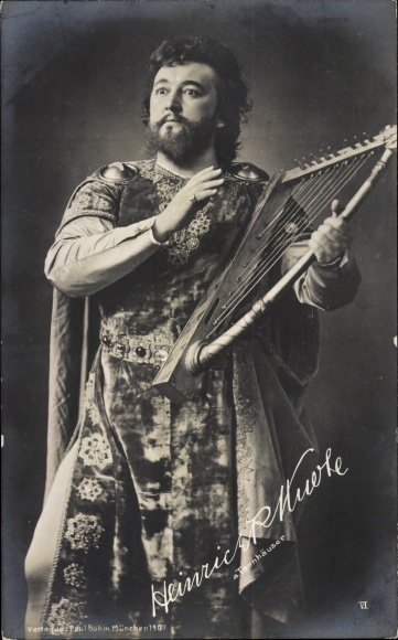 Ak operazanger Heinrich Knote als Tannhäuser, harp