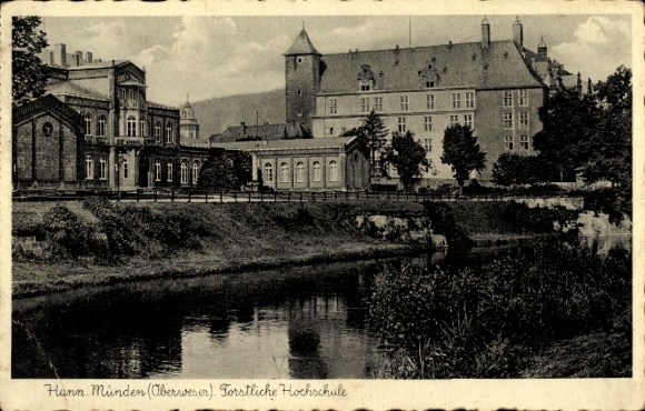 Postcard Hann. Münden in Lower Saxony, Forestry University