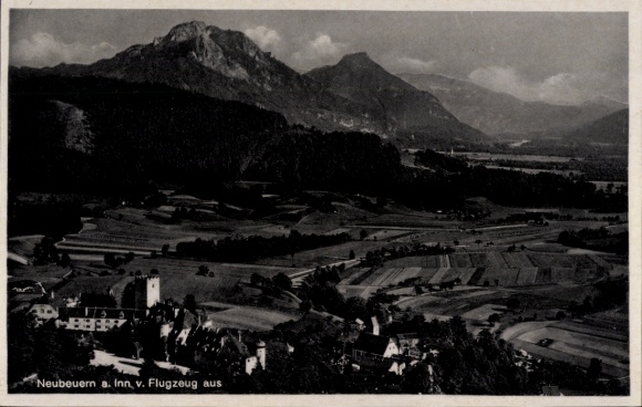 Postcard Neubeuern in Upper Bavaria, aerial photograph