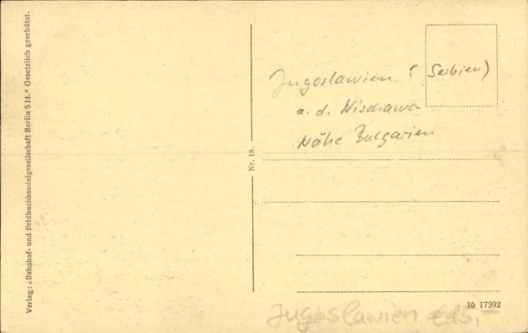 Ak Joegoslavië Servië, brug over Nischawa, treinstation in Nisch, kathedraal, Mackensenstraße