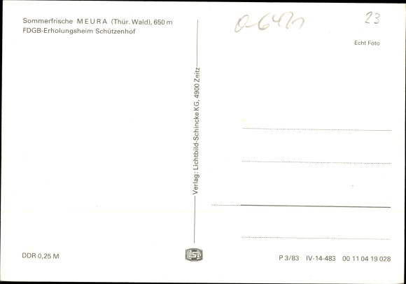 PC Meura in Thuringia, FDGB convalescent home Schützenhof