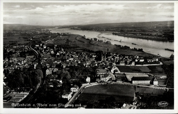 Ak Geisenheim am Rhein Hessen, Fliegeraufnahme