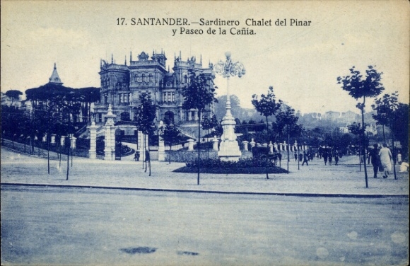 Postcard Santander Cantabria Spain, Sardinero, Chalet del Pinar y Paseo de la Cania