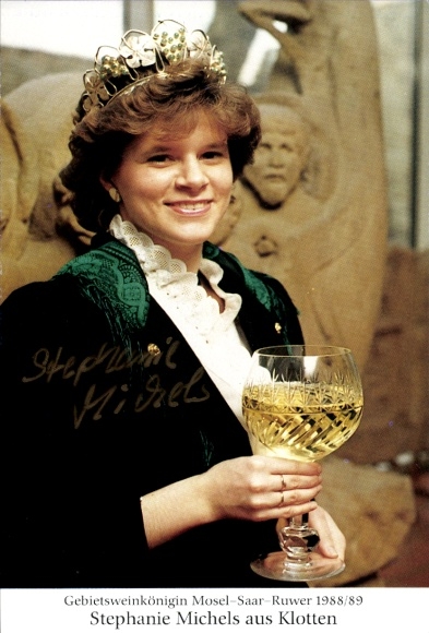 PC Stephanie Michels from Klotten, Regional Wine Queen Mosel-Saar-Ruwer 1988/1989, autograph