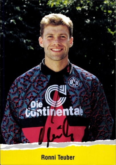 Autograph card footballer Ronni Teuber, BVB 09, Borrussia Dortmund, autograph