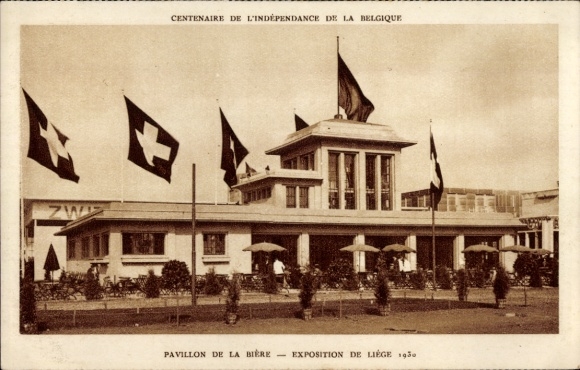 Postcard Liège Wallonia Liège, exhibition 1930, beer pavilion