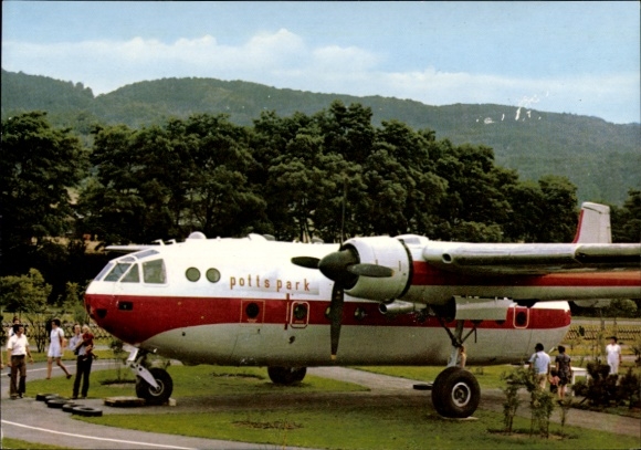 Ak Dützen Minden in Westfalen, Freizeit-Paradies an der Porta Westfalica, Transportflugzeug