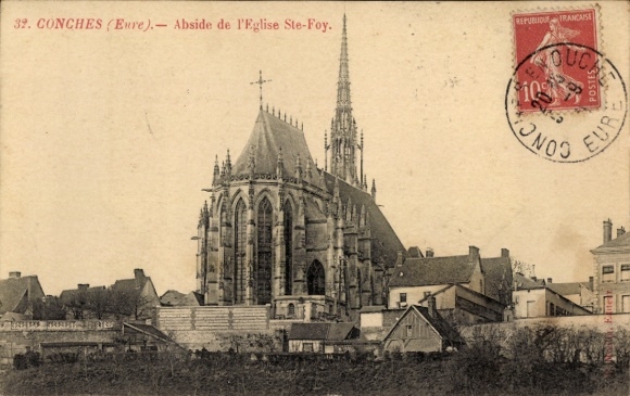 CPA Conches en Ouche Eure, Abside de l'Eglise Ste Foy