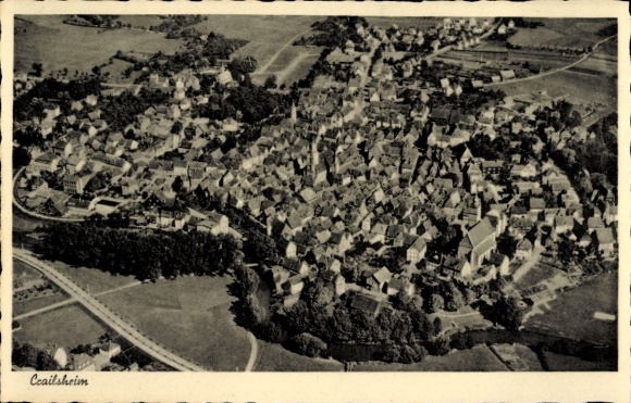Ak Crailsheim in Württemberg, Fliegeraufnahme